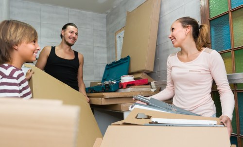 Storage facility overview with organized belongings and a secure environment