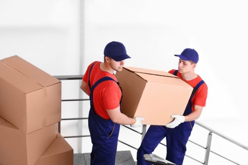 Mixed household items measured for cubic-yard storage pricing